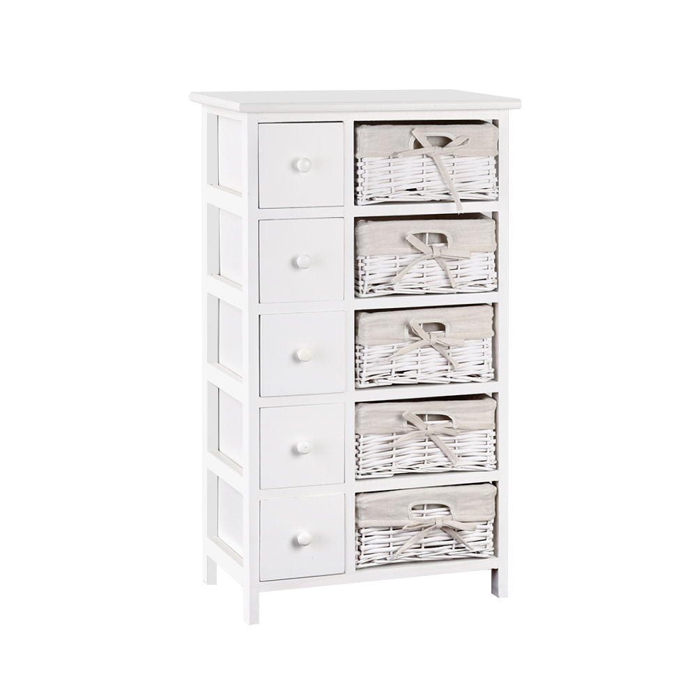 Artiss 5 Basket Storage Drawers - White