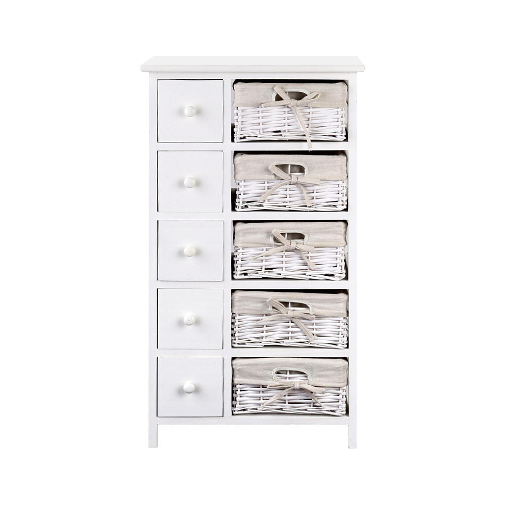 Artiss 5 Basket Storage Drawers - White