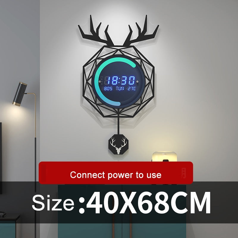 Luminous 3D Digital LED Wall Clock - Silent Electronic Creative Home Decor with Jumping Second Feature Second Clock Home Decoration