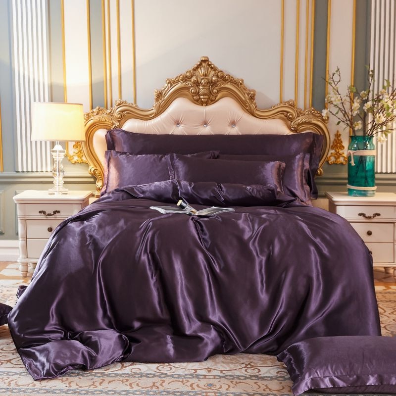 Luxury High-end Mulberry Silk-blending Fabric Fitted Bed Sheet Set