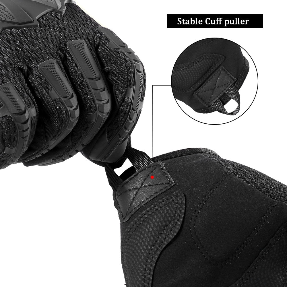 Tactical Military Full-Fingered Touchscreen Rubber Protective Gloves