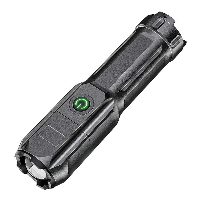 Telescopic Zoom USB Rechargeable Flashlight with Strong Light and Long-Range Flood Outdoor Lighting