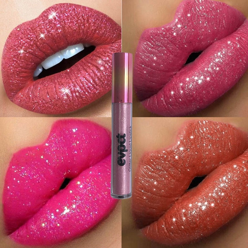 Matte Glitter Liquid Lipstick - 18 Colors of Waterproof Diamond Shimmer and Pearl Lip Gloss for a Sexy Makeover