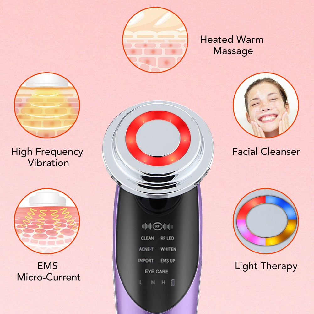 Face Lifting & Rejuvenation Machine with EMS, RF, Microcurrent, Facial Massaging and Light Therapy