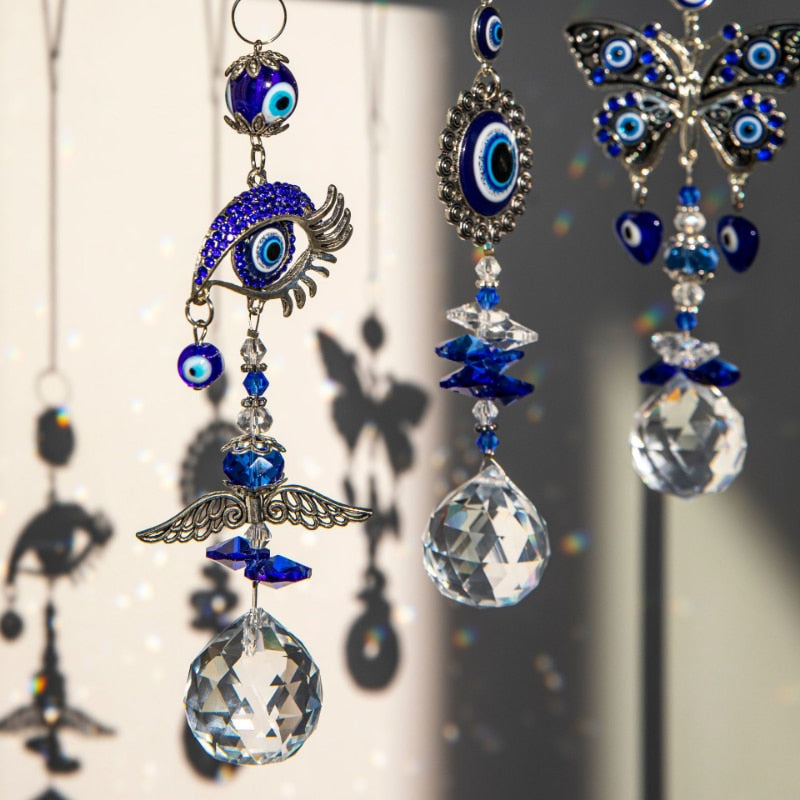 Devil's Eye Crystal Sun Catcher - A Captivating Blend of Light, Shadow, and Rainbow Colors