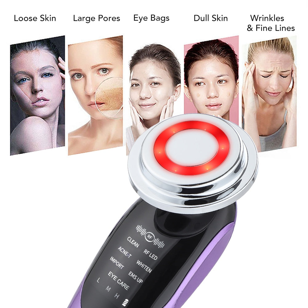 Face Lifting & Rejuvenation Machine with EMS, RF, Microcurrent, Facial Massaging and Light Therapy