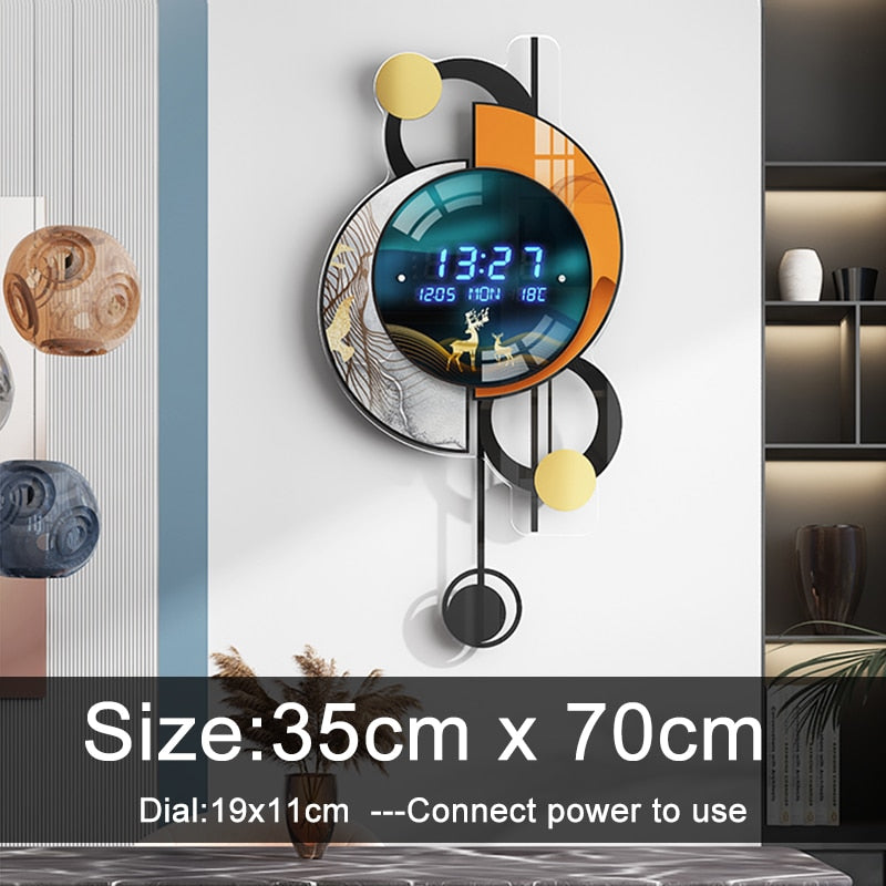 Luminous 3D Digital LED Wall Clock - Silent Electronic Creative Home Decor with Jumping Second Feature Second Clock Home Decoration