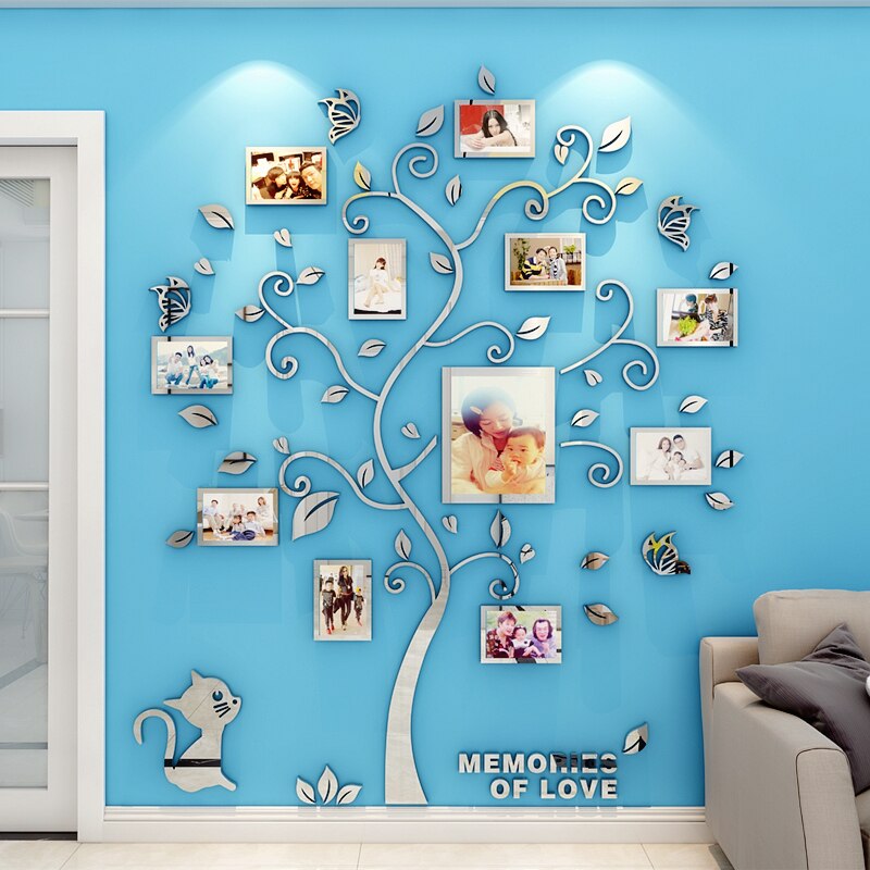 3D Acrylic Sticker Tree DIY Photo Frame for Living Room