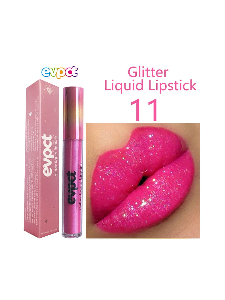 Matte Glitter Liquid Lipstick - 18 Colors of Waterproof Diamond Shimmer and Pearl Lip Gloss for a Sexy Makeover