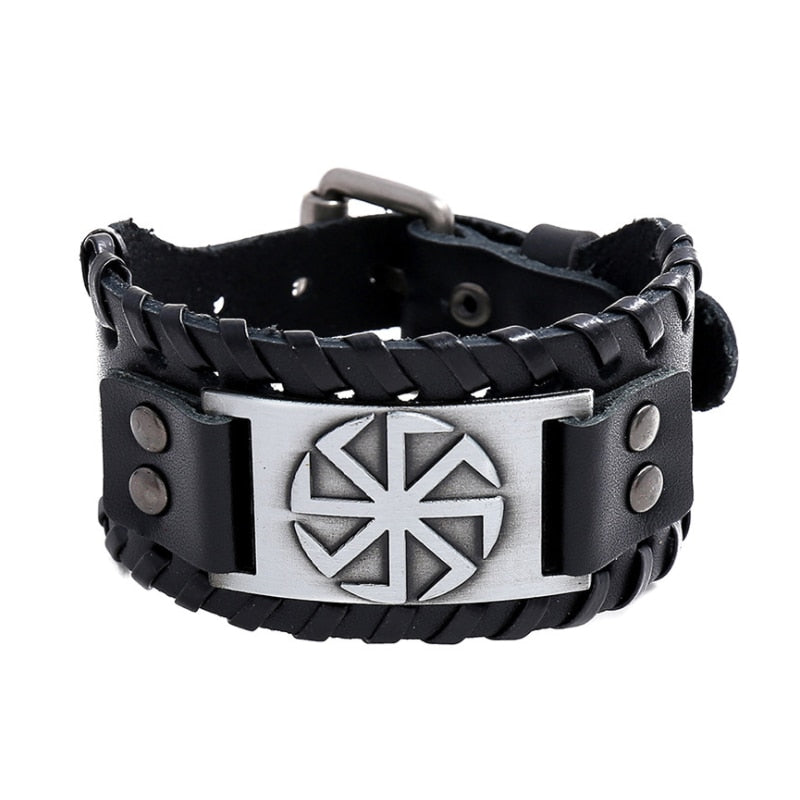 Trendy Viking Weave Leather Bracelet - Stylish Woven Jewelry Accessory for Fashionable Parties and Gifts