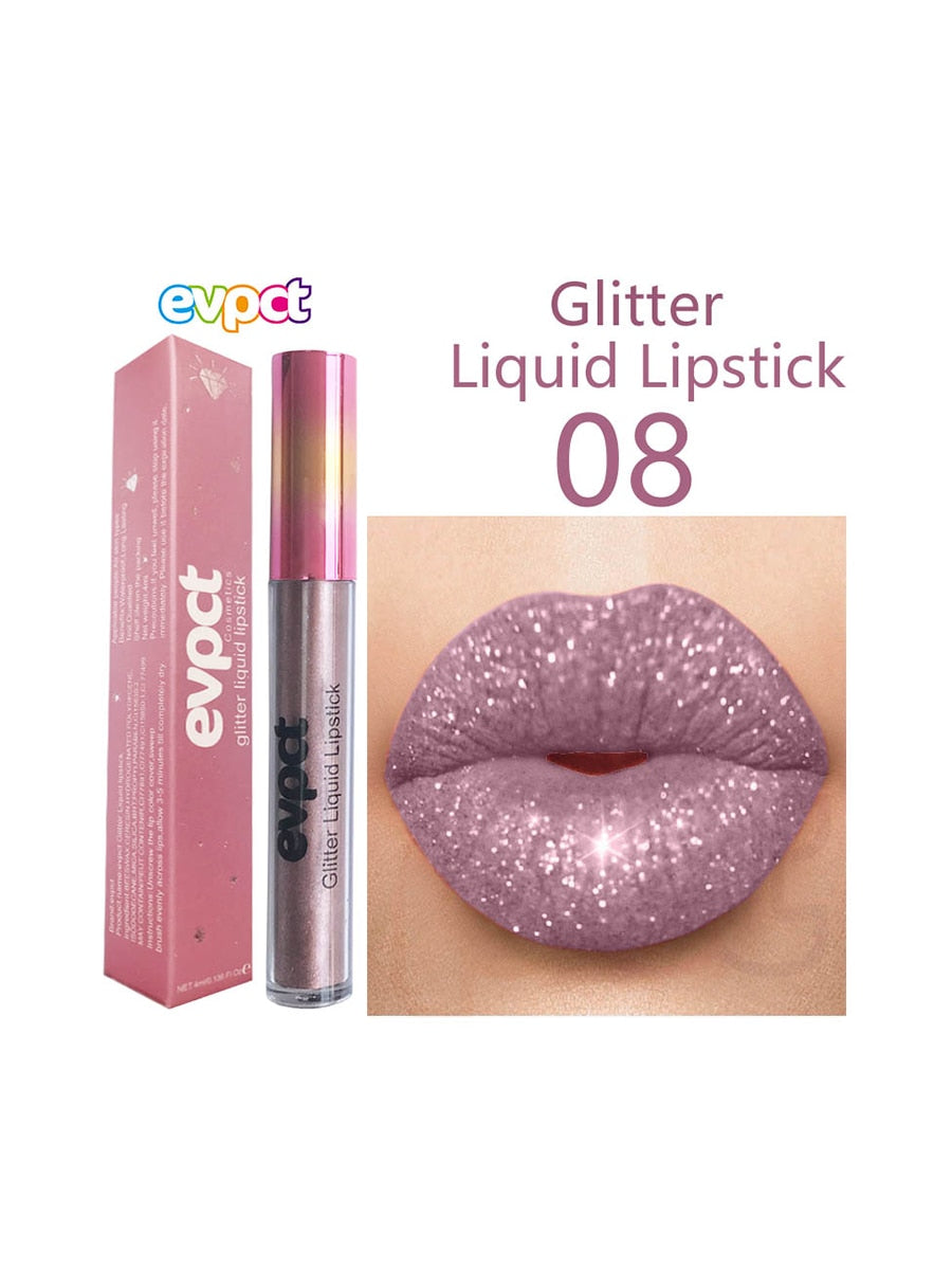 Matte Glitter Liquid Lipstick - 18 Colors of Waterproof Diamond Shimmer and Pearl Lip Gloss for a Sexy Makeover