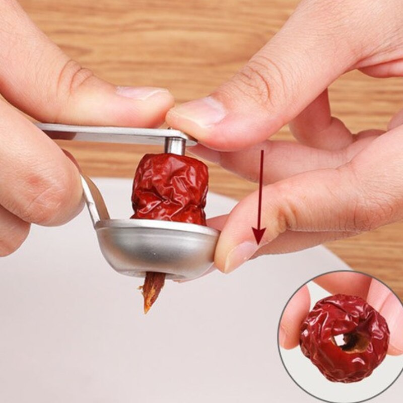 Stainless Steel Multi-Purpose Jujube Seed Remover and Cherry Pit Extractor for Household and Kitchen Use.