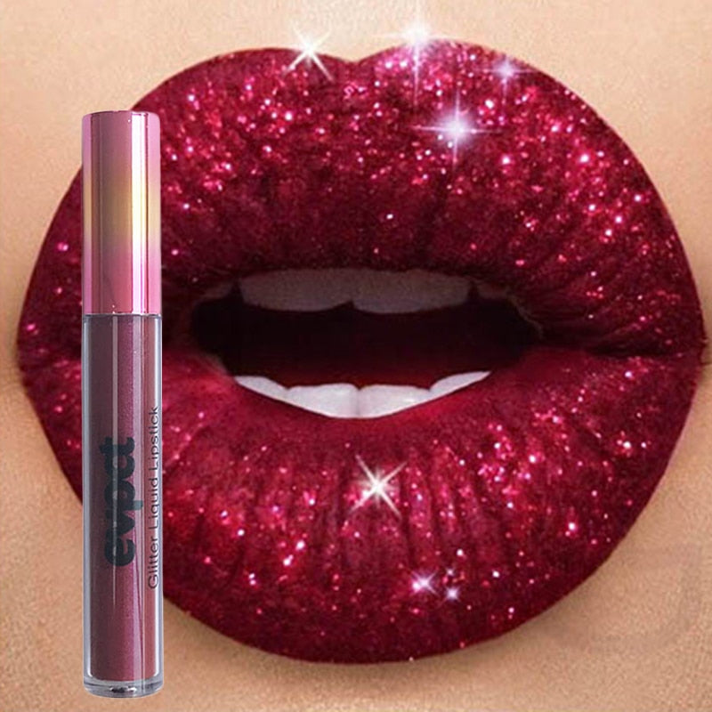 Matte Glitter Liquid Lipstick - 18 Colors of Waterproof Diamond Shimmer and Pearl Lip Gloss for a Sexy Makeover