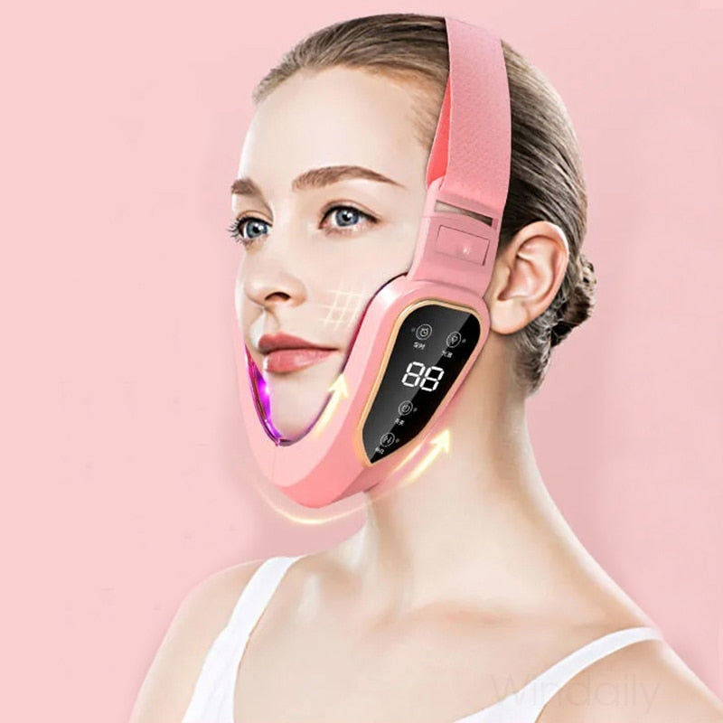 Facial Lifting and Slimming Massager with LED Photon Therapy, Vibration, and a Double Chin and Cheek Lift Design