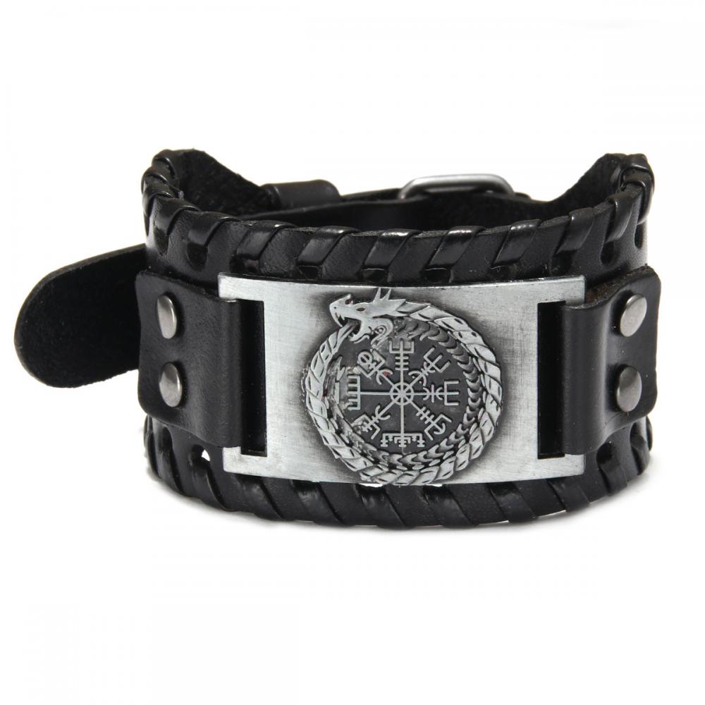 Trendy Viking Weave Leather Bracelet - Stylish Woven Jewelry Accessory for Fashionable Parties and Gifts