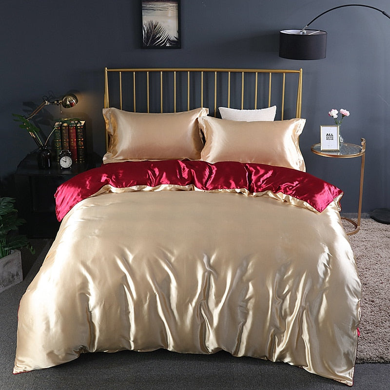 Luxury High-end Mulberry Silk-blending Fabric Fitted Bed Sheet Set