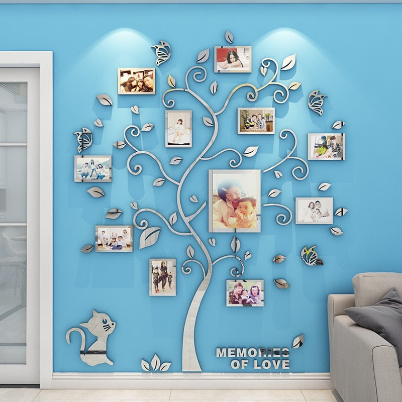 3D Acrylic Sticker Tree DIY Photo Frame for Living Room