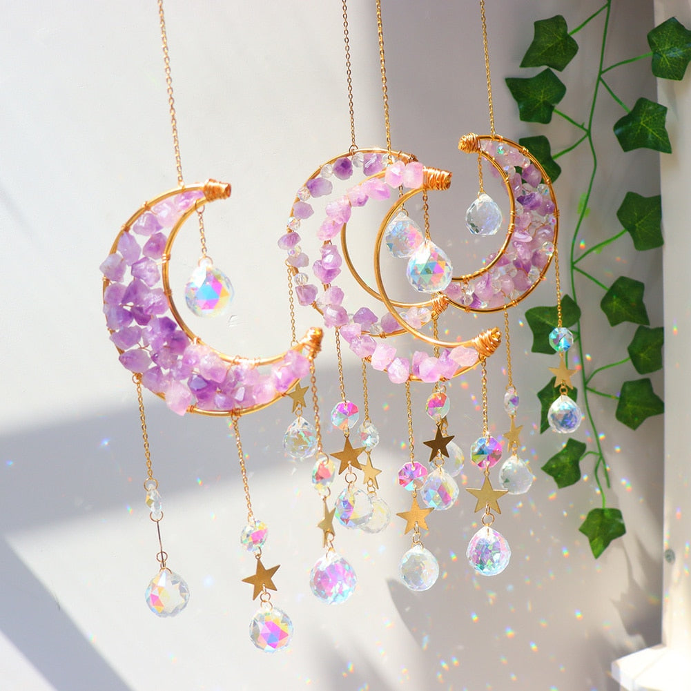 Crystal Pendant Sun Light Catcher Wind Chime - Bring Radiant Beauty and Serenity to Your Home and Garden