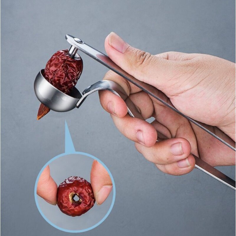 Stainless Steel Multi-Purpose Jujube Seed Remover and Cherry Pit Extractor for Household and Kitchen Use.