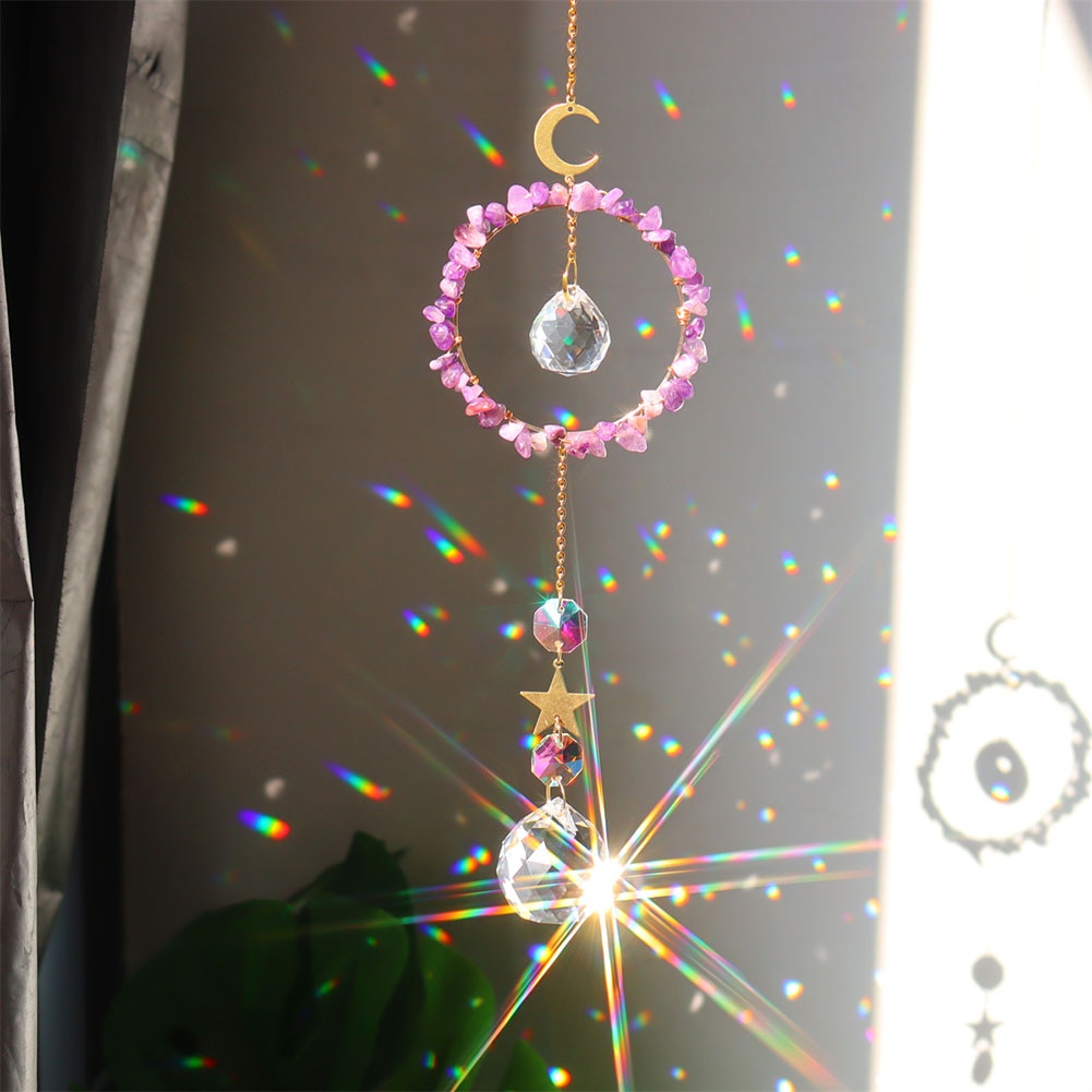 Rainbow Crystal Angel Chakra Sun Catcher - Embrace Harmony and Spiritual Serenity