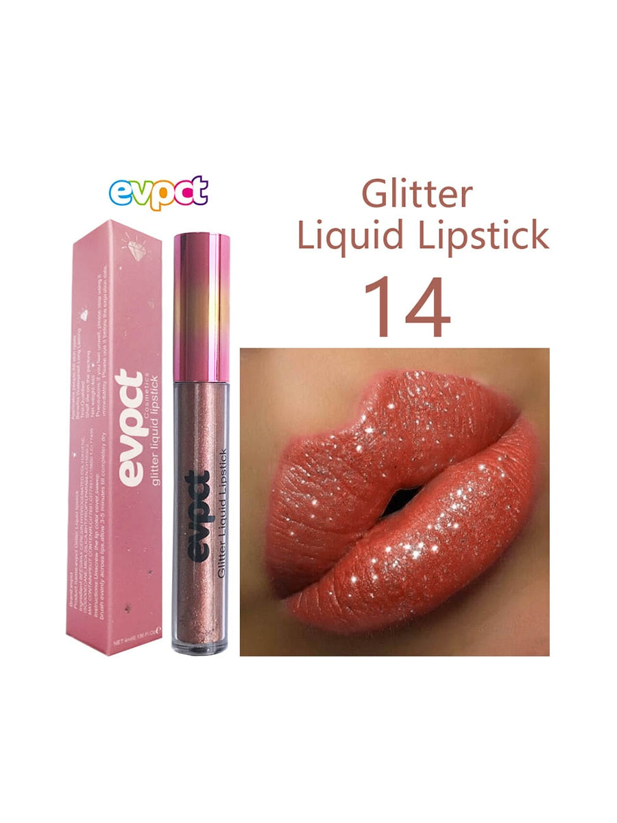 Matte Glitter Liquid Lipstick - 18 Colors of Waterproof Diamond Shimmer and Pearl Lip Gloss for a Sexy Makeover