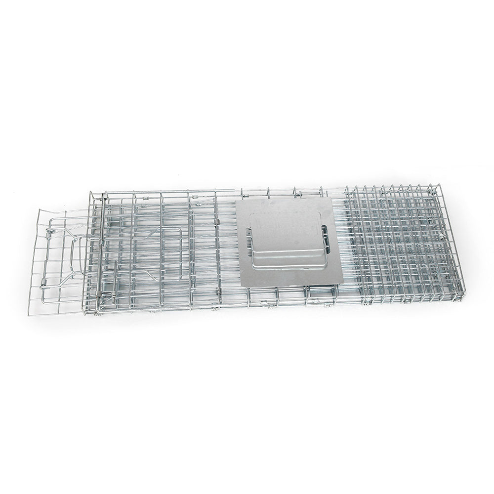 Humane Animal Trap Cage 150 x 50 x 53cm  - Silver