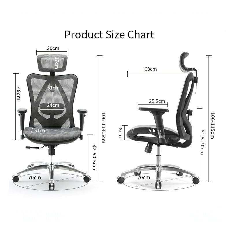 Sihoo M57 Ergonomic Office Chair, Computer Chair Desk Chair High Back Chair Breathable,3D Armrest and Lumbar Support Black without Foodrest