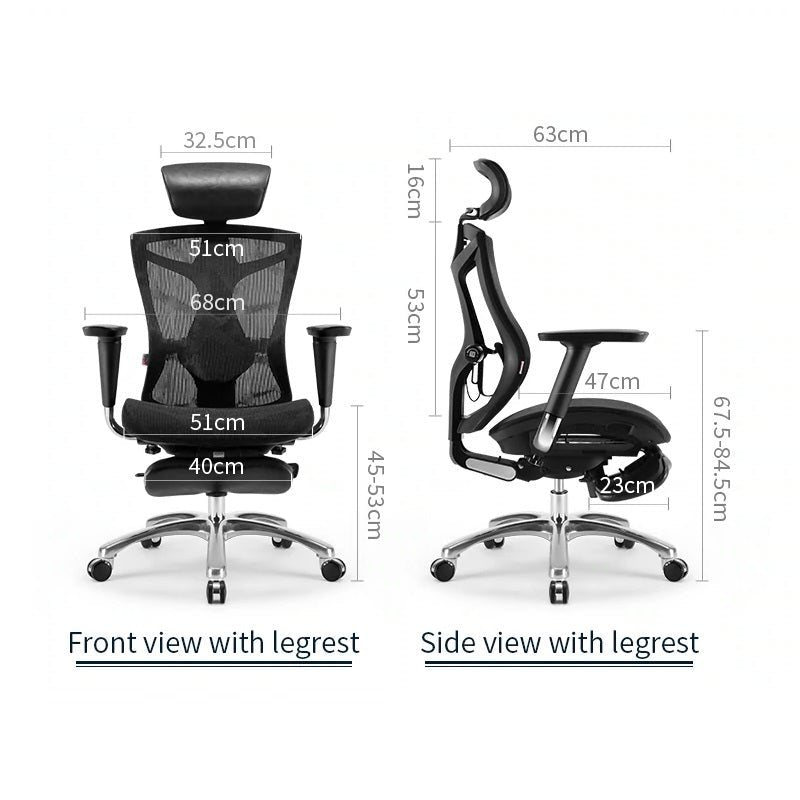 Sihoo Ergonomic Office Chair V1 4D Adjustable High-Back Breathable With Footrest And Lumbar Support Grey