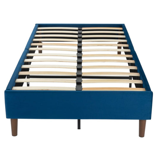 Velvet Blue Bed Frame &#8211; Queen