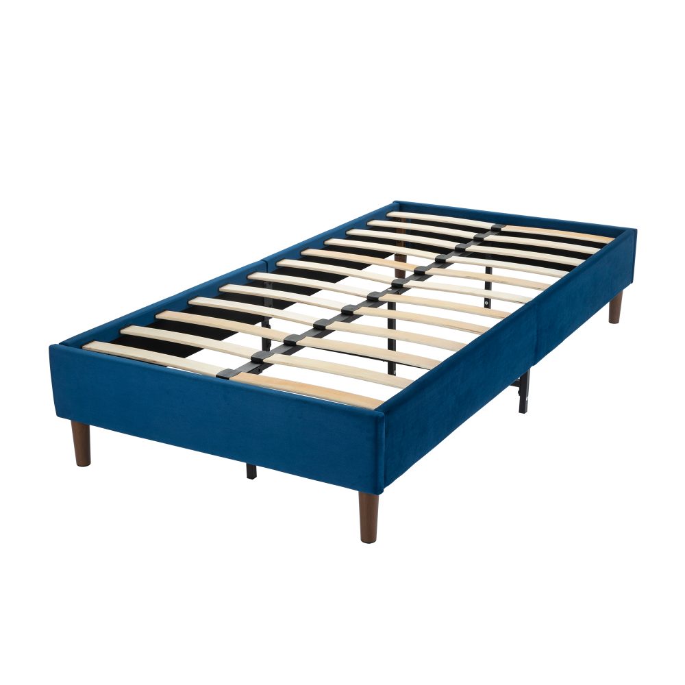 Velvet Blue Bed Frame &#8211; Queen