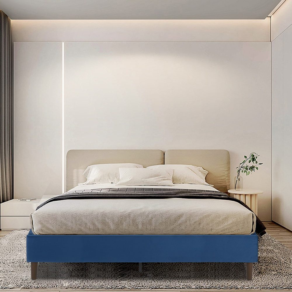 Velvet Blue Bed Frame &#8211; Single