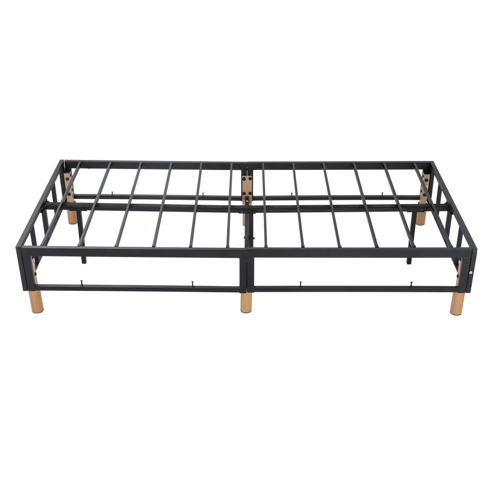 Metal Bed Frame Mattress Foundation Blue &#8211; Queen