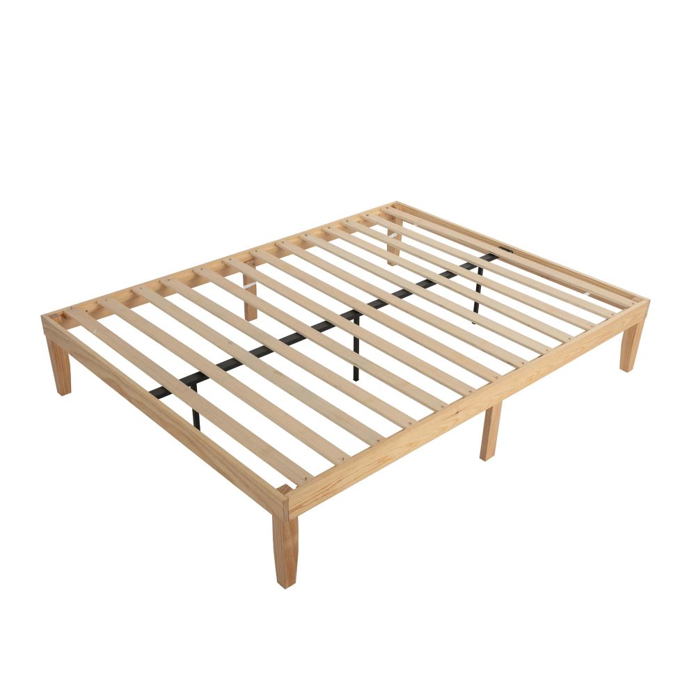 Warm Wooden Natural Bed Base Frame &#8211; King Single