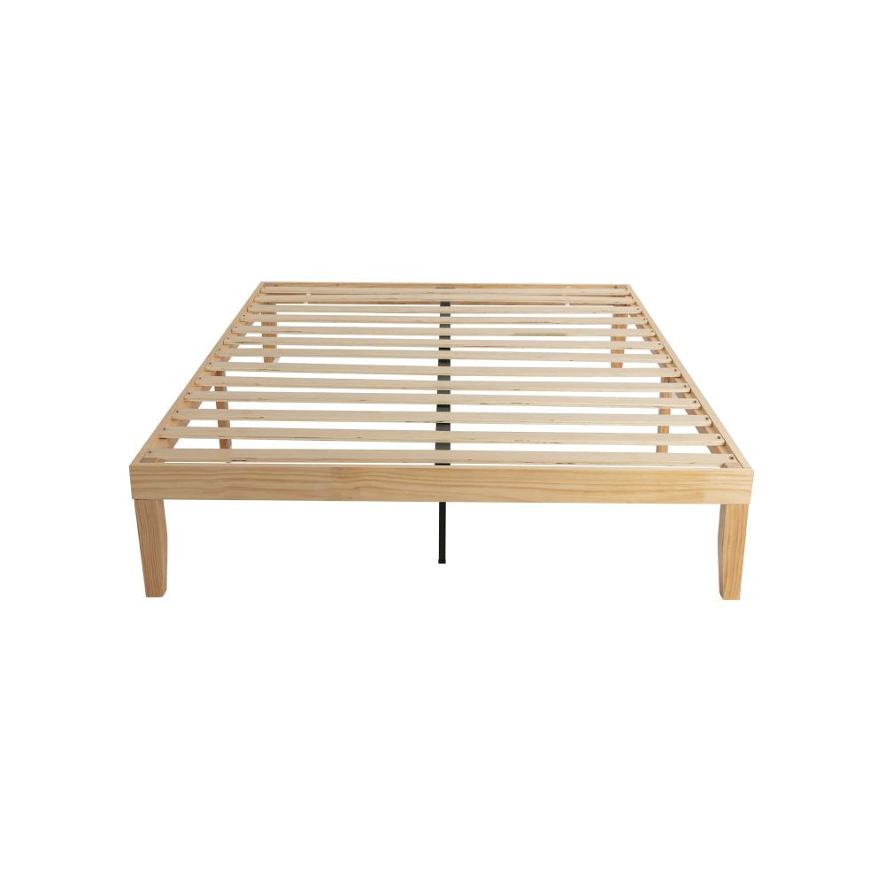 Warm Wooden Natural Bed Base Frame &#8211; King Single