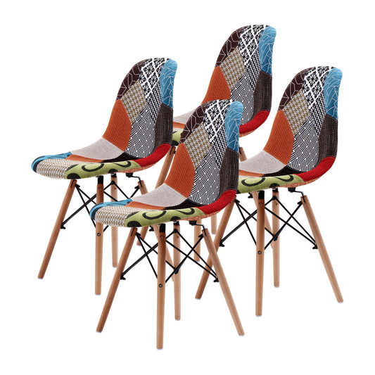 La Bella 4 Set Multi Colour Retro Dining Cafe Chair DSW Fabric