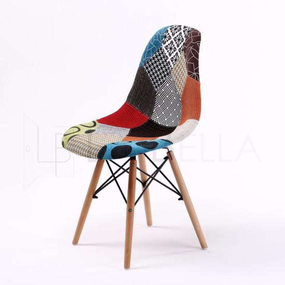 La Bella 4 Set Multi Colour Retro Dining Cafe Chair DSW Fabric