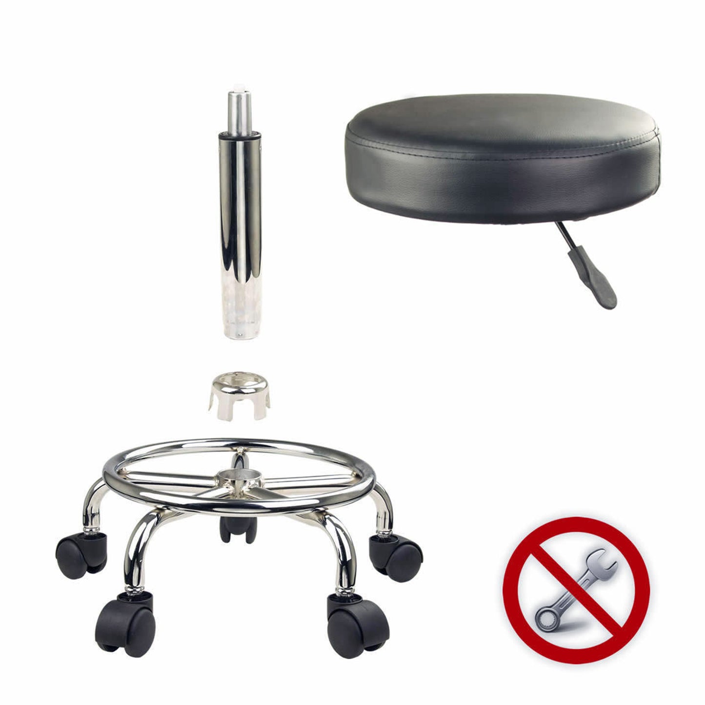 Forever Beauty 2 Set Black Salon Barber Stool Swivel Round Type