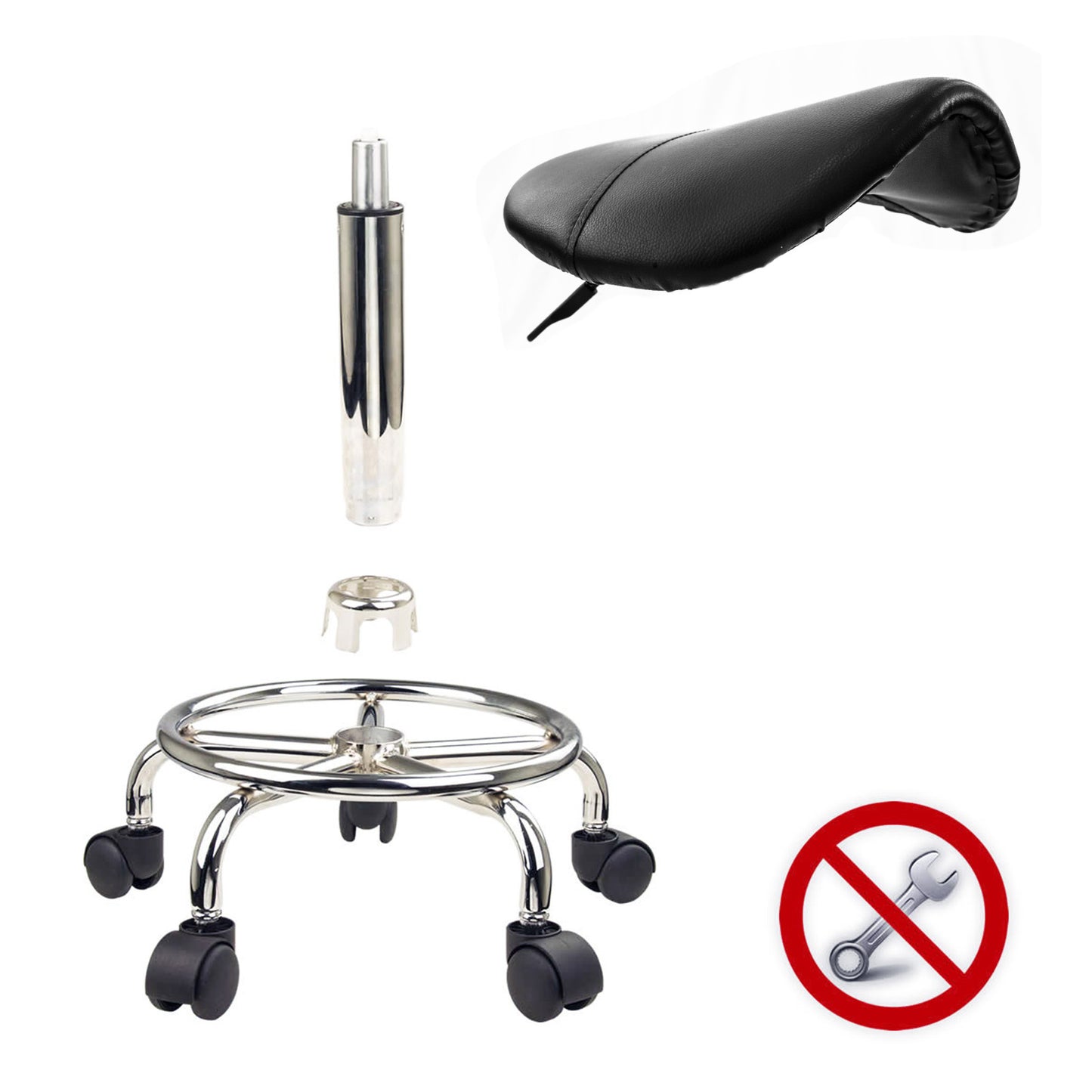 Forever Beauty 2 Set Black Salon Barber Stool Swivel Saddle Type