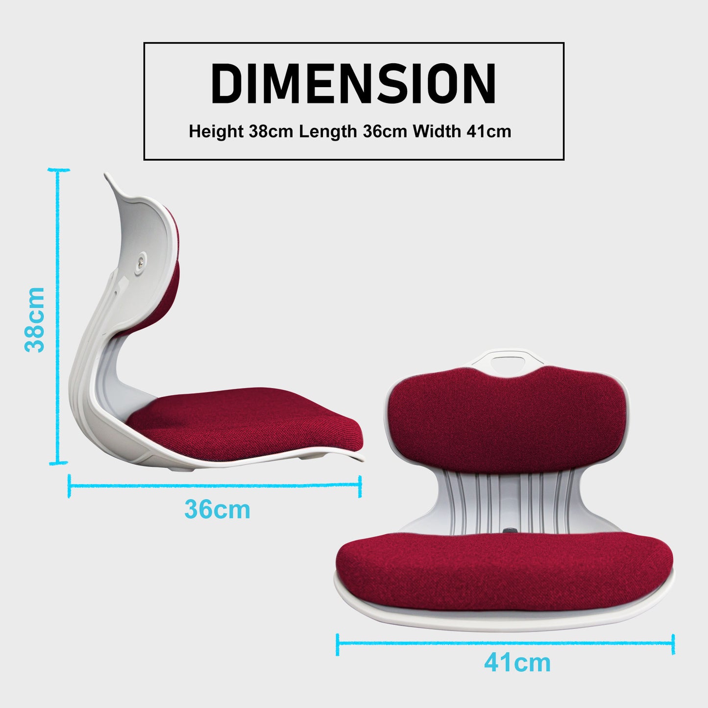 Samgong Red Slender Chair Posture Correction Seat Floor Lounge Stackable