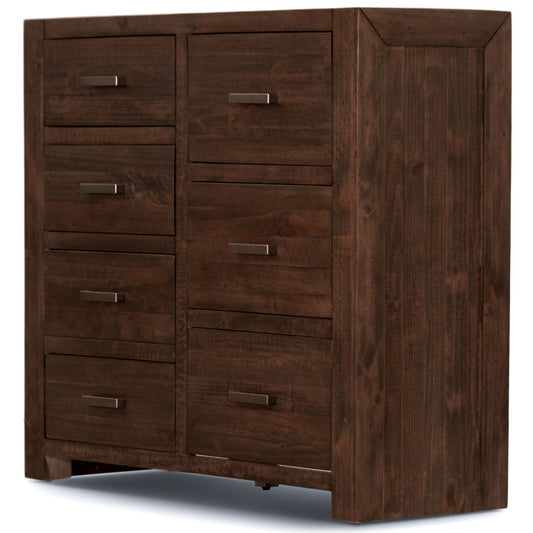 Catmint Tallboy 7 Chest of Drawers Pine Wood Bed Storage Cabinet - Grey Stone