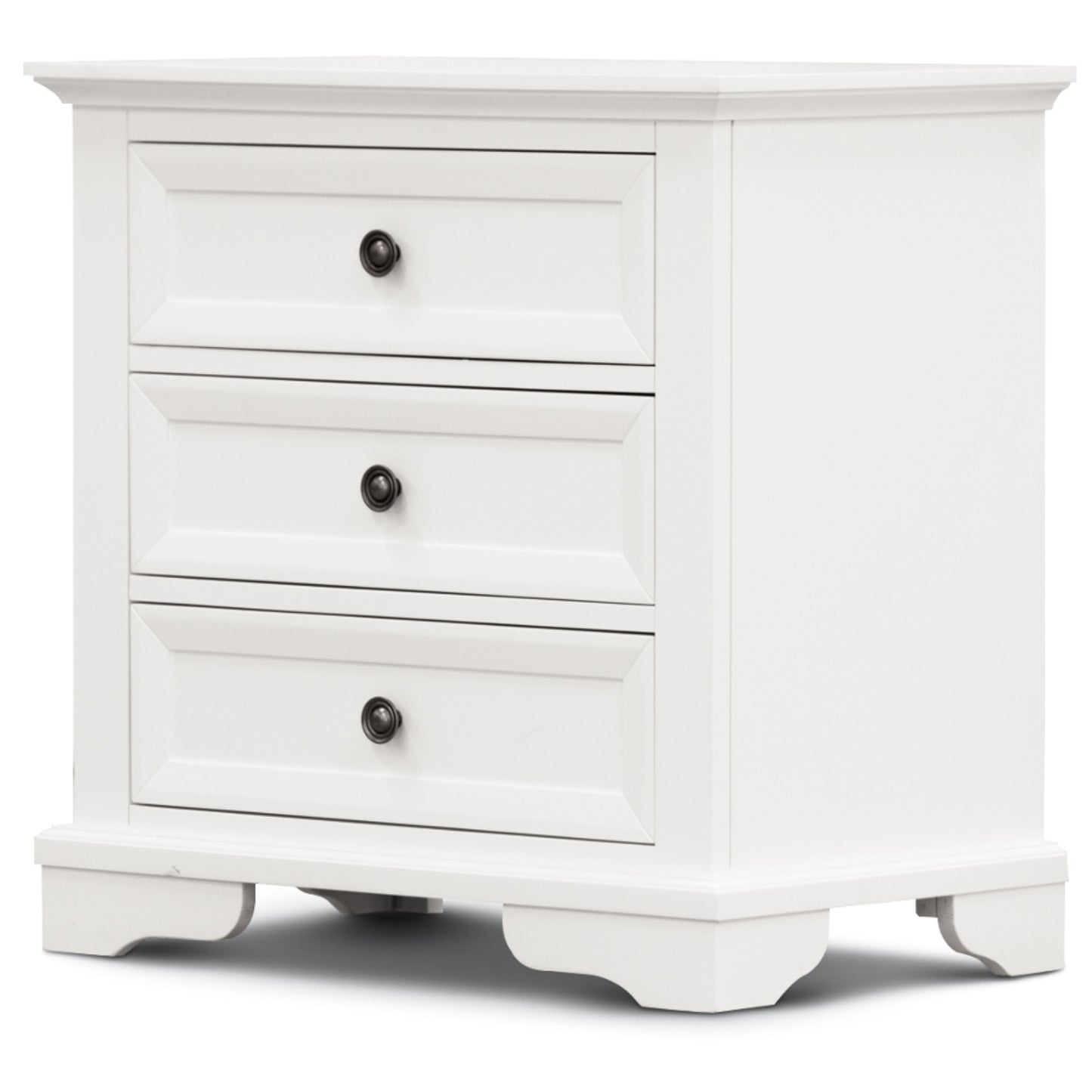 Celosia Bedside Table 3 Drawers Storage Cabinet Nightstand End Tables - White