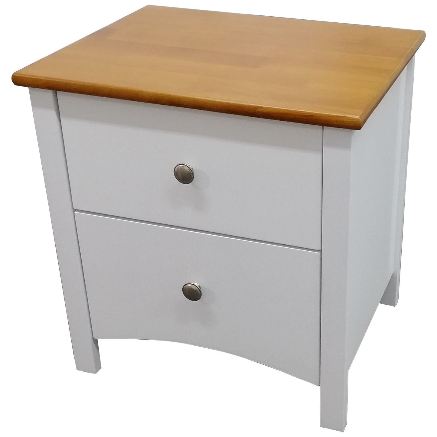 Lobelia Bedside Nightstand 2 Drawers Storage Cabinet Shelf Side End Table -White