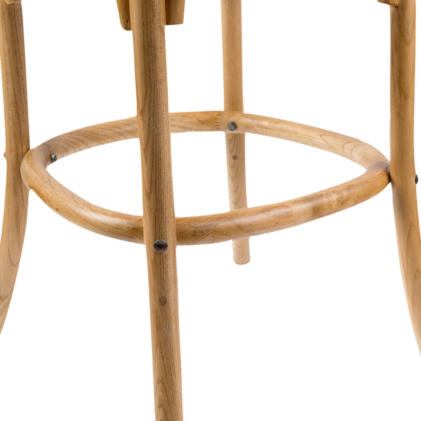 Aster 4pc Crossback Bar Stools Dining Chair Solid Birch Timber Rattan Seat - Oak