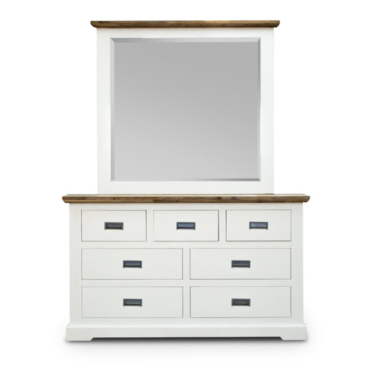 Orville Dresser Mirror 7 Chest of Drawers Tallboy Storage Cabinet - Multi Color