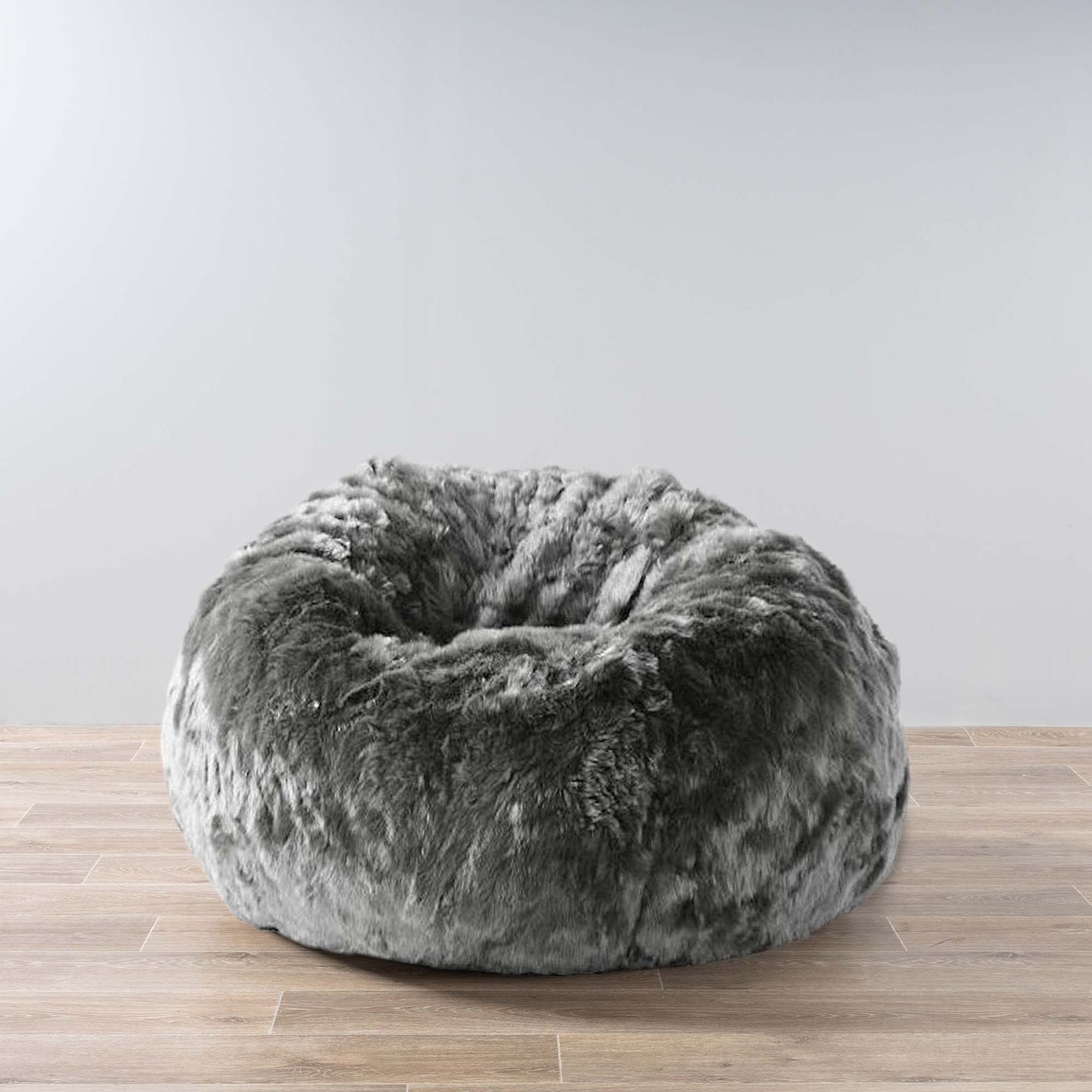 Plush Fur Bean Bag - Charcoal Cloud