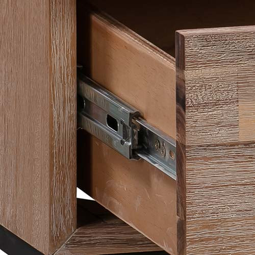 Bedside Table 2 drawers Side Table Solid Acacia Wood Veneered in Tea Colour