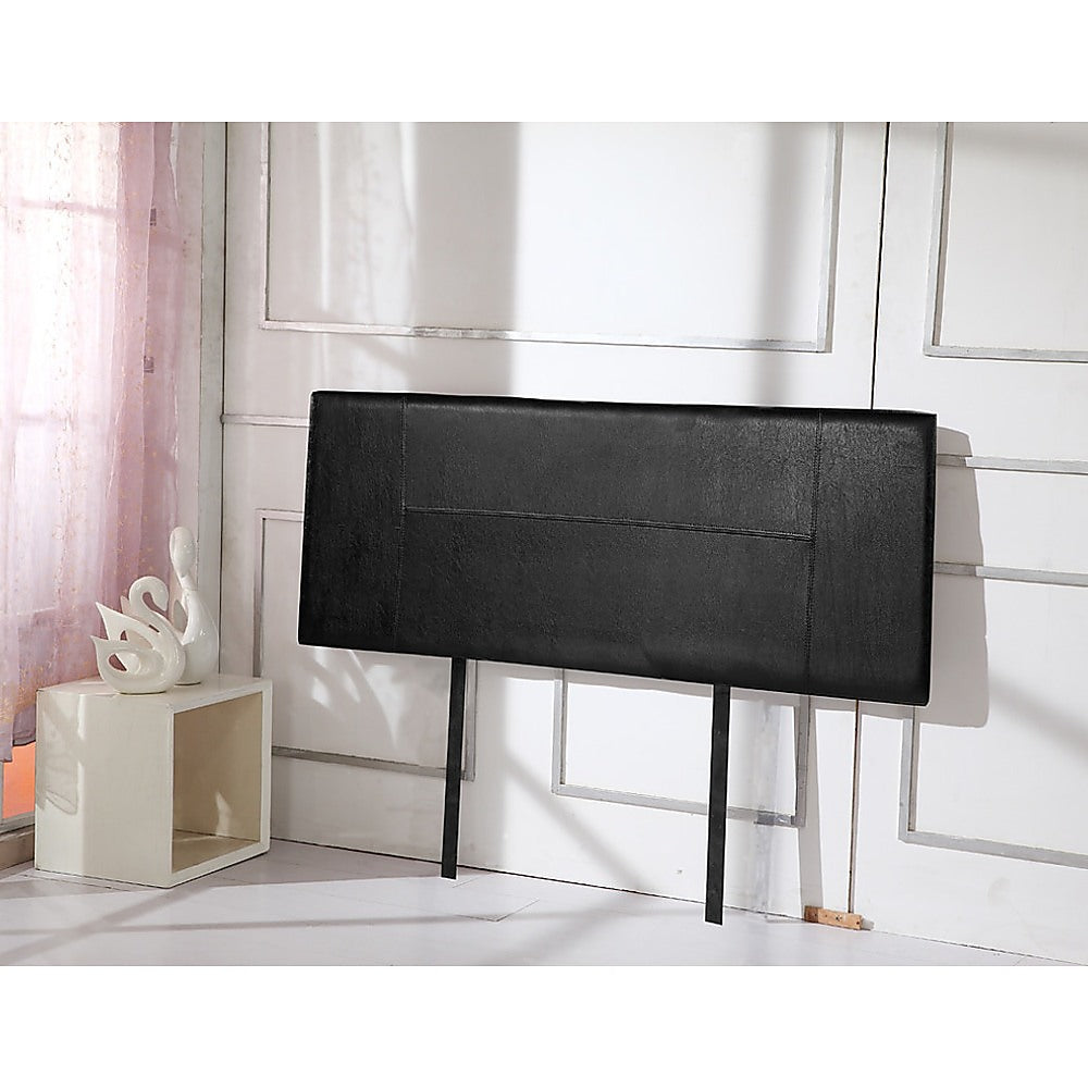 PU Leather Double Bed Headboard Bedhead - Black