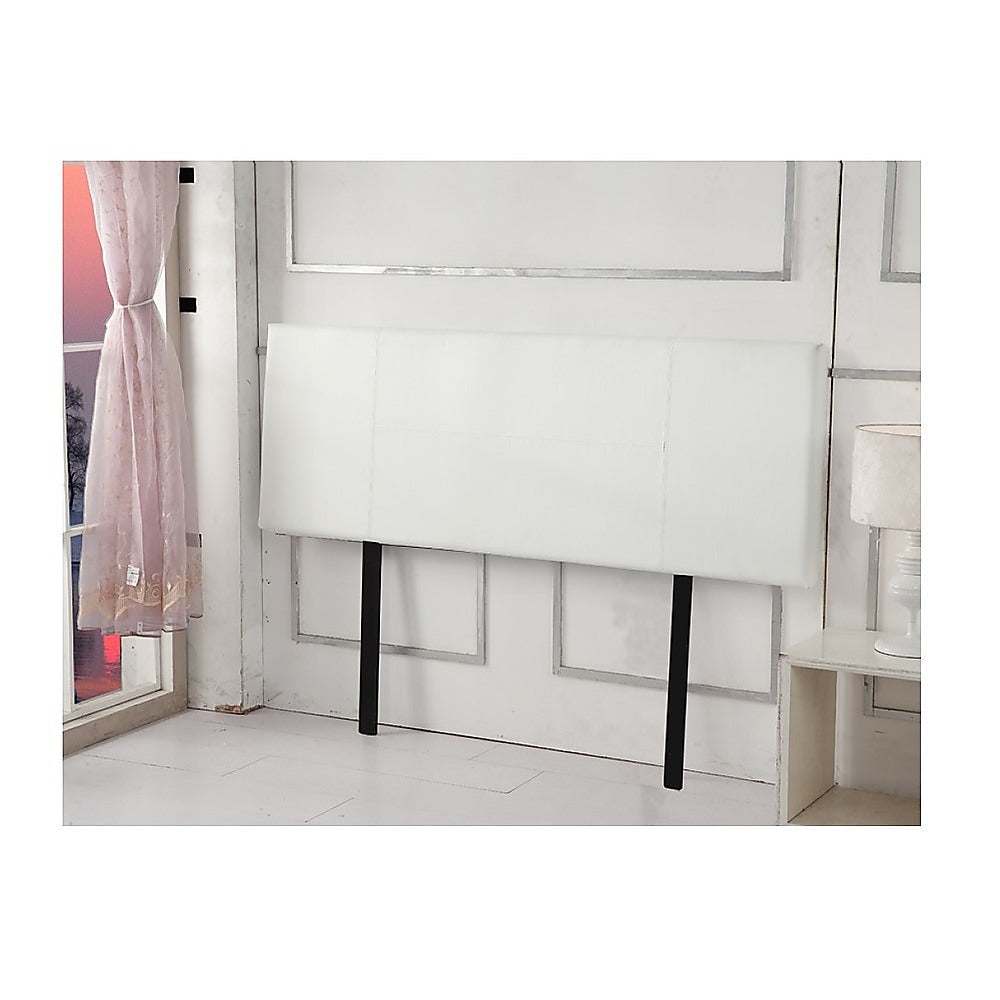 PU Leather Double Bed Headboard Bedhead - White