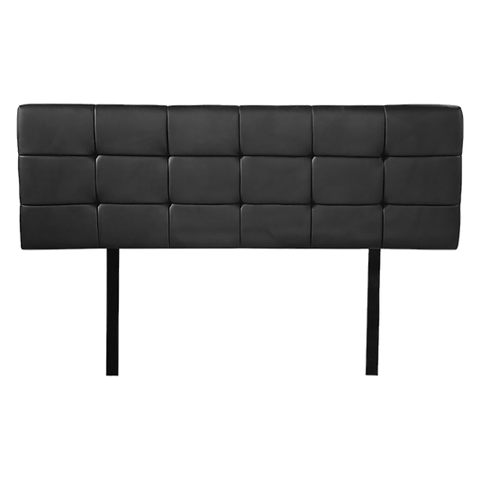 PU Leather Double Bed Deluxe Headboard Bedhead - Black