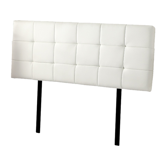 PU Leather Queen Bed Deluxe Headboard Bedhead - White